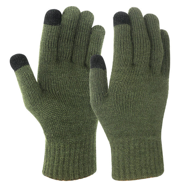 Męskie ciepłe, ręcznie robione rękawiczki do ekranów dotykowych