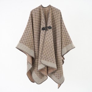 Maro-jiilaal shawls midab adag jacquard cad oo loogu talagalay haweenka