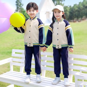 Factory Supply School Uniform Sportswear Slim Fit Tracksuit Set Jogging Kids Sweat Suits
