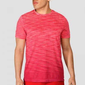 Seamless T-Shirts For Men Custom Color Heat Logo Printing Polyester Colorful Fabric Clothing Manufacture