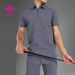 New Design High Quality Sweat Suit Anti-pilling Polyester Active Ribbed Polo Top Short Set For Men
