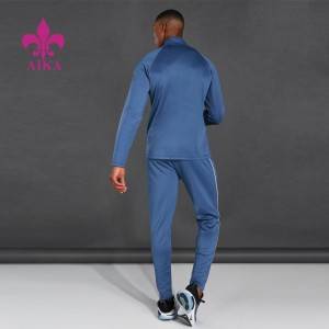 High Quality Custom Logo Polyester Active Piping Detail Funnel Neck Slim Fit Tracksuit Wholesale For Men