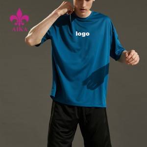 Custom Logo Printing Short Sleeve Plain Gym Sports Blank Polyester Fitness T shirts For Man