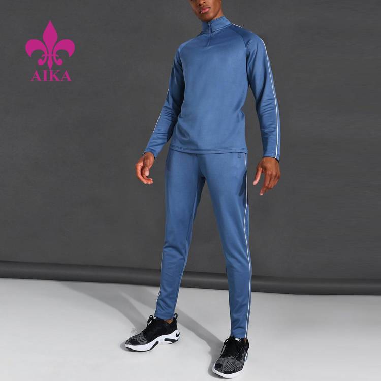 Factory Outlets Leggings Sport Pant - High Quality Custom Logo Polyester Active Piping Detail Funnel Neck Slim Fit Tracksuit Wholesale For Men – AIKA