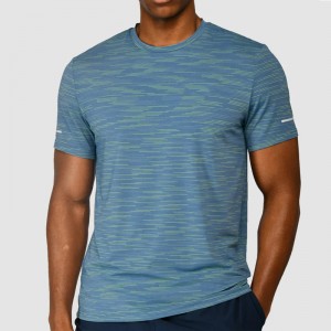 Men T Shirts Nylon Spandex  Knit Colorful Heat Strip Slim Fit Custom Clothing Hot Sale In Summer