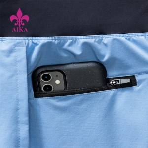 Summer Running Polyester Shorts 2 In 1 Fast Drying Pockets Inside Sportswear Men Gym Shorts