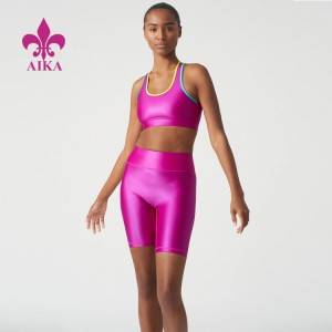 Excellent quality Women Yoga Set – High Rise Ladies Summer Workout Sweat-Wicking Custom Yoga Two Piece Set Shorts For Women – AIKA