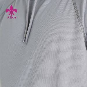 Lightweight Quick Dry 100 Polyester Custom Sleeveless Hooded Mens Gym Tank Top