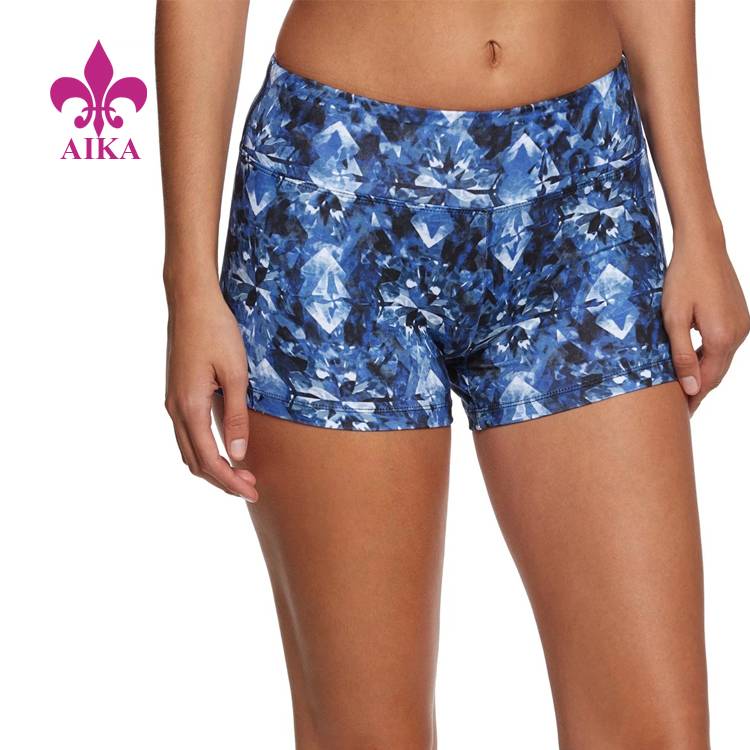 Reliable Supplier Sports Bra Supplier - OEM Custom High Waist Four Way Stretch Polyester Yoga Fitness Shorts With sublimation Printing – AIKA
