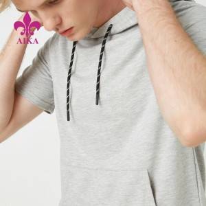 Wholesale Custom Logo Fitness Clothing Sweat Wicking Summer Tops Hoody Plain T Shirt For Men