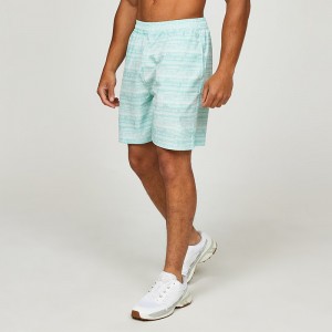 Green Sweat Shorts For Men Quick Dry Fitness Lightweight Elastic Waistband Open Hand Pockets Gym Custom Reflective Logo