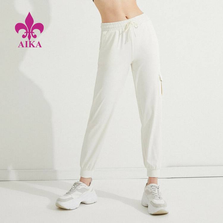 China Cheap price Tracksuits Manufacturer - OEM Hot Sell Summer Clothes Cotton Spandex Women Drawstring Waist Cargo Pockets Sweatpants – AIKA