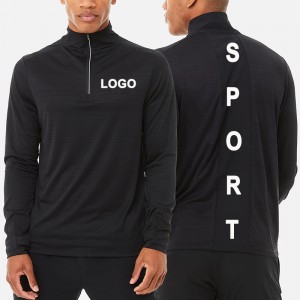What is Quarter Zipper Long Sleeve T Shirt Musle Men Fitness Shirts Gym Wear  Blank T Shirt Custom Logo