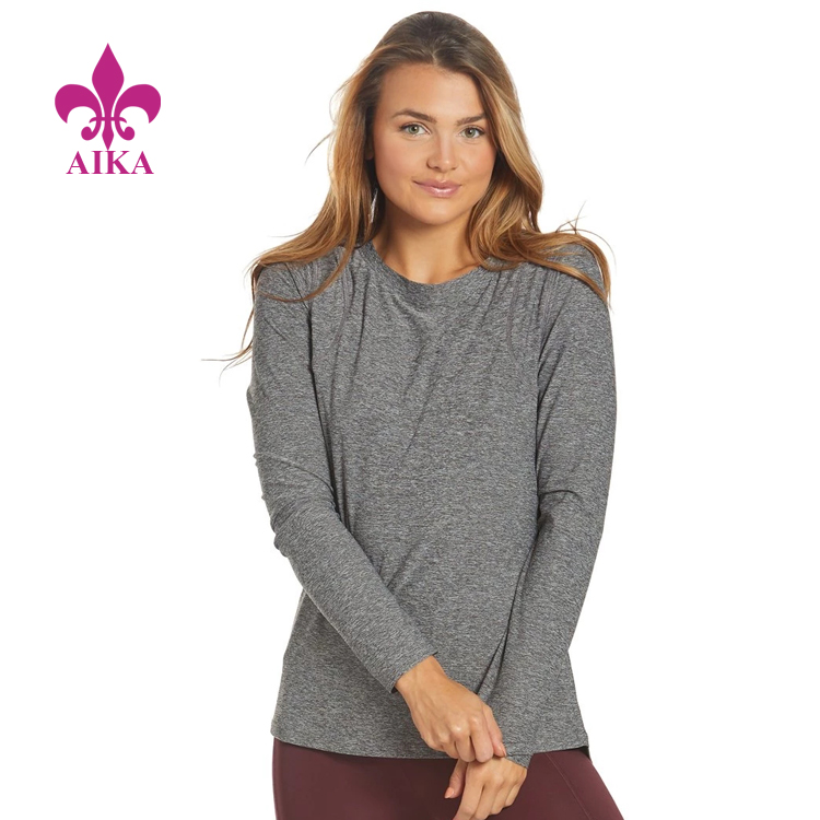 One of Hottest for Yoga Wear  – Must-Have Custom Casual Basic Style Lightweight Semi-Fitted Women Long Sleeve Top – AIKA