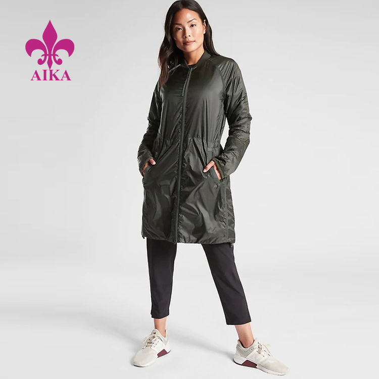 OEM Manufacturer Jacket Manufacturer – Autumn New Fashion Design Custom Fit Water-repellent Longer Length Windbreaker for Women – AIKA