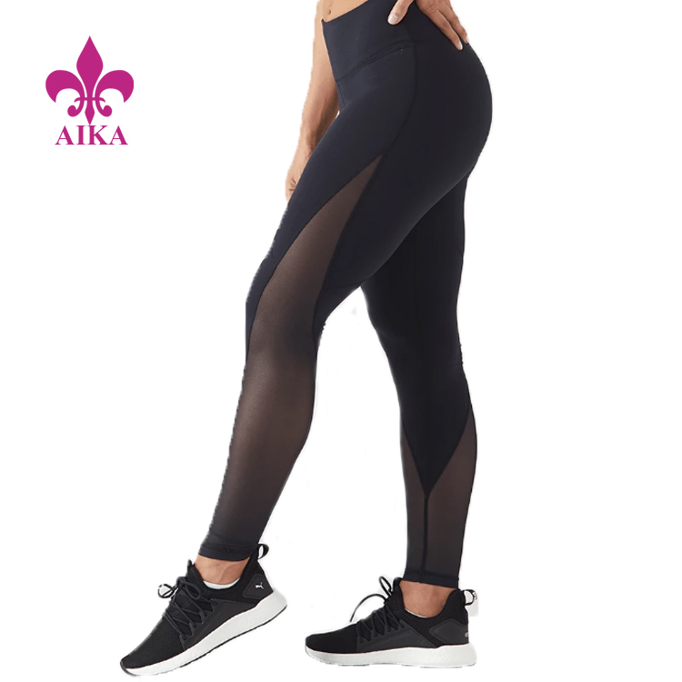 Reliable Supplier Sports Bra Supplier - Custom Fitness Mesh Panel Leggings Wholesale Gym Tights  For Women Yoga Pants – AIKA