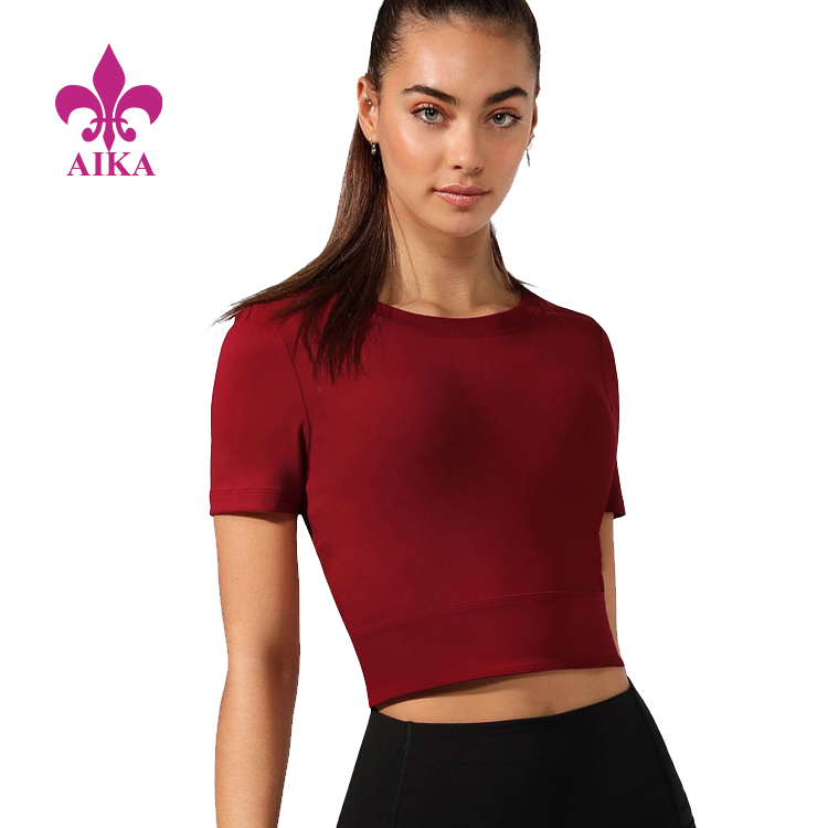 Wholesale Price China Wholesale Track Suits - Fashion Women Sports Wear Stay Cool Breathable Crop Active Tee Yoga Gym T-shirt – AIKA