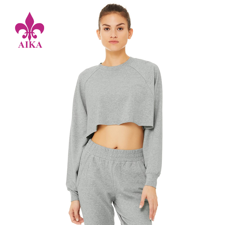 Hot sale Factory Oem T Shirts - Must Have New Color Women Sports Wear French Terry Comfy Perfect Layering Crop Hoodie – AIKA