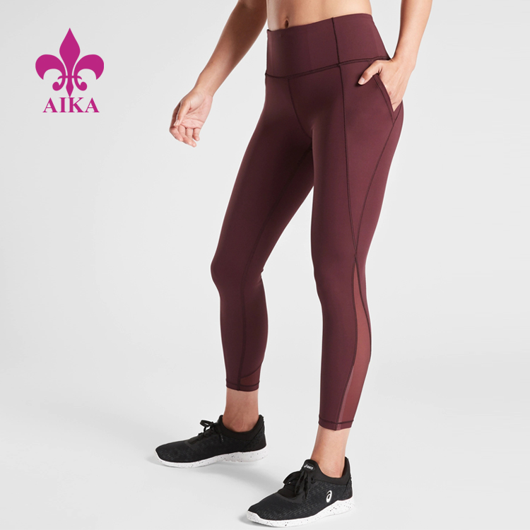 Free sample for Sport Tank Tops - Mesh Panel Gym Wear Design Ladies Plus Size Workout Clothing Women Tights Yoga Pants – AIKA