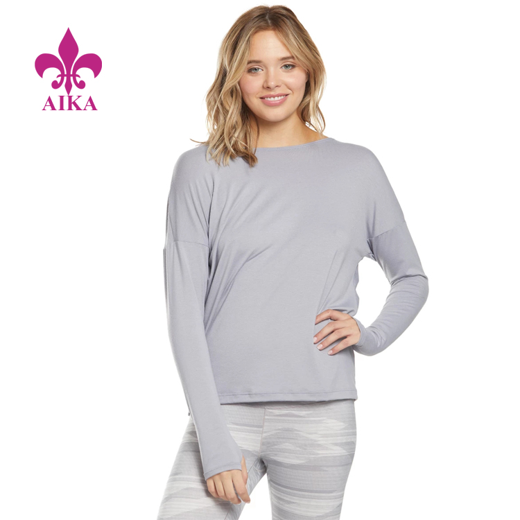 Factory Supply Leggings For Women - Sports Workout Clothing Yoga Sports Wear Diamond Back Long Sleeve Top for Women – AIKA
