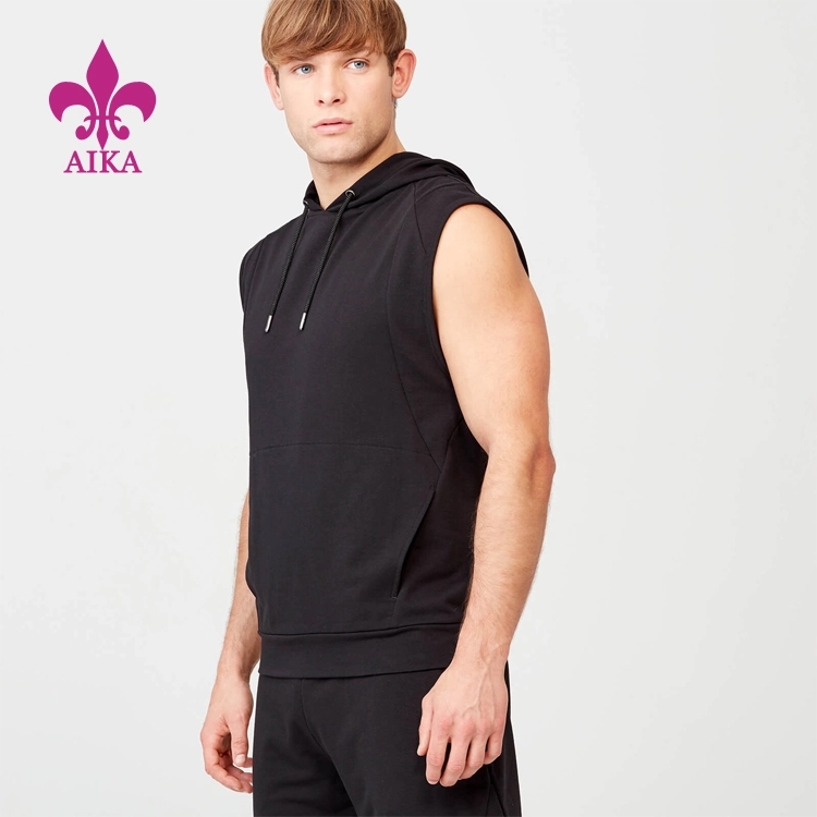 Personlized Products Fitness Bottom – Wholesale new apparel sleeveless hoodies Gym Training Running sportswear for Men – AIKA