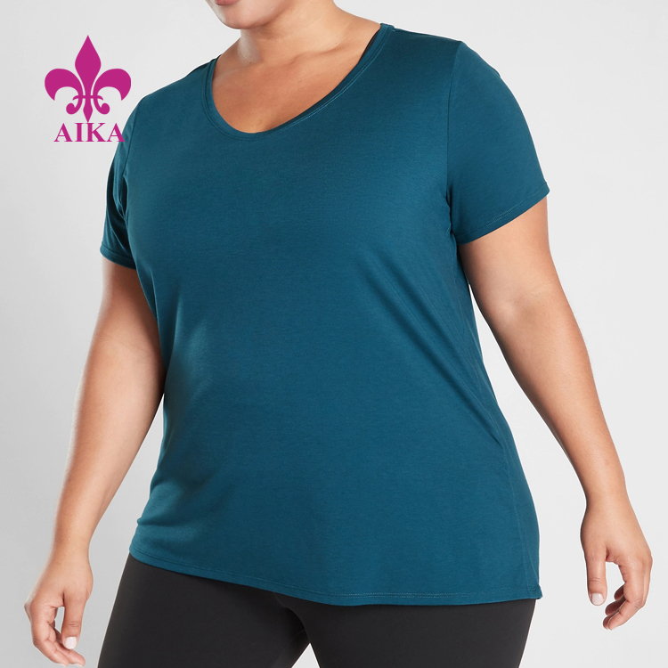 100% Original Yoga Wear - Plus Size Athletic Shirts Wear Wholesale Fitness Clothing Gym T Shirts For Women – AIKA