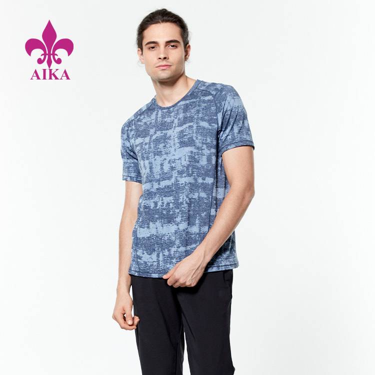 High Performance  Fashion Sport Wear - Custom Logo Round Neck Fitness Running Wear Elastic Tee Tops Fitness Clothing Men T Shirt – AIKA