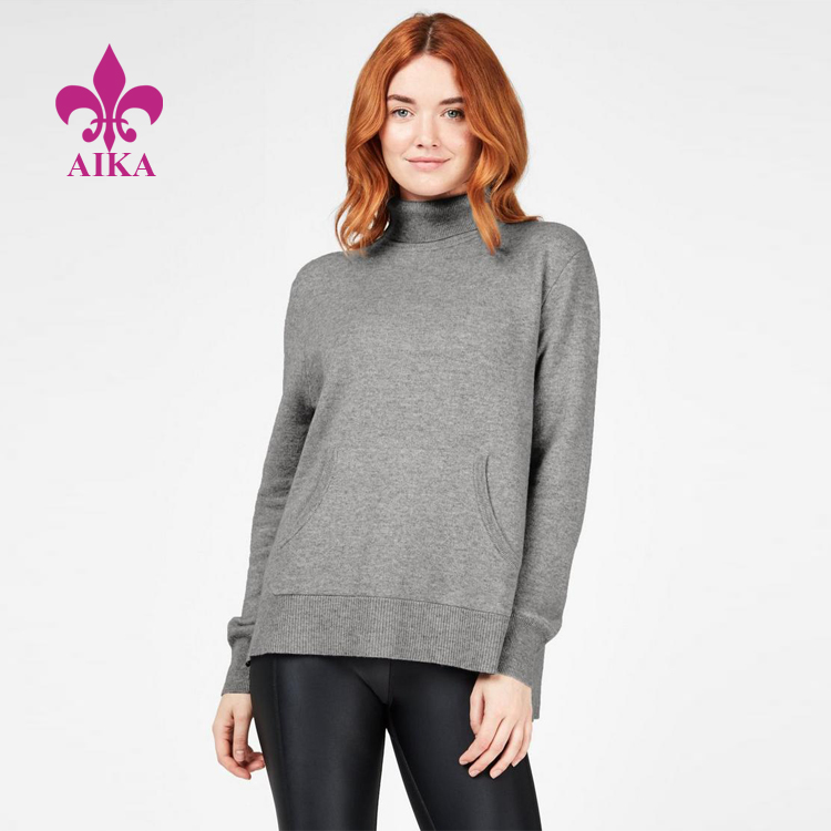 Factory Cheap Hot Plain Track Suits - Women Sports Wear Fashion Design High Neck Side Slits Keep Warm Cozy Style Hoodie – AIKA