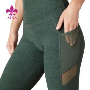factory customized Sport Legging – Custom High Waist Four way stretch yoga sports gym legging with mesh pock – AIKA