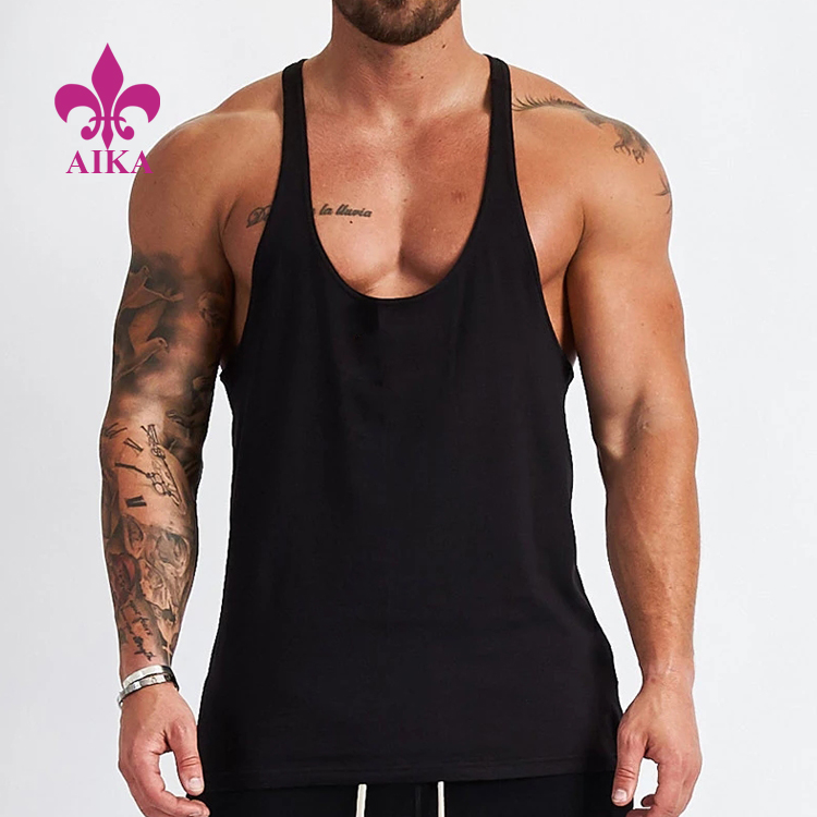 Breathable Fast Dry Compression Singlet Custom Fitness Stringer For Mens Tank Top