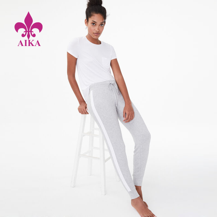 Fast delivery Pants – High Quality Custom Popular White Piping Side Detail Sports Joggers for Women – AIKA