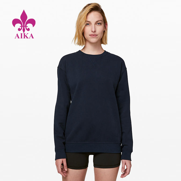 Factory Price Gym Yoga Wear - Custom Sports Wear Cotton Fleece Fabric Relaxed Fit Women Pullover Hoodie Sweatshirt – AIKA
