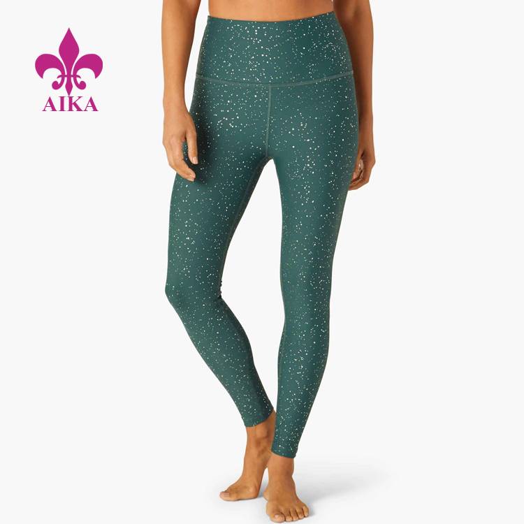 Fixed Competitive Price Sport Wear Suit - Latest Design Work Out Gym Wear Women Running Tights Nylon Spandex Shiny Fitness Yoga Leggings – AIKA