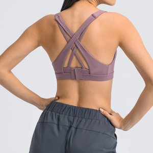 High Quality Fitness Cross Back Breathable Four Way Stretch Training Yoga Bra For Women