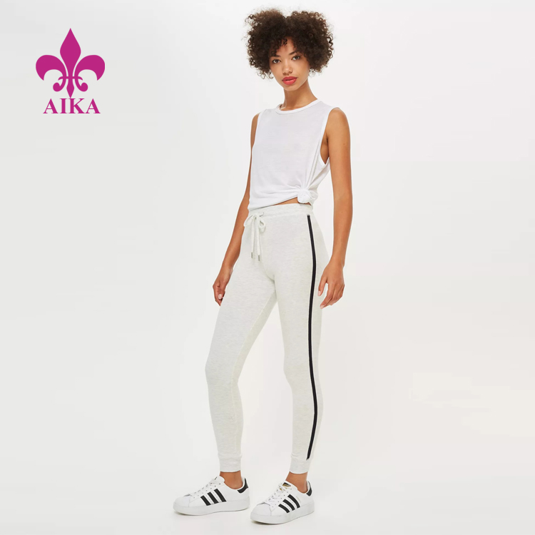 One of Hottest for Gym Clothes Supplier - Sportswear Type Classic Casual Style High Waisted Side Stripe Slim Sports Gym Women Joggers – AIKA