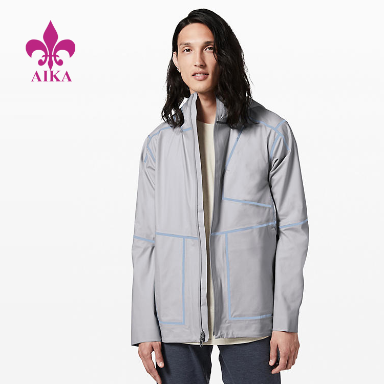 Best quality Men Sportswear Clothing - Custom Sports Wear Zipper Pocket Waterproof Breathable Shell Windbreaker Jacket – AIKA