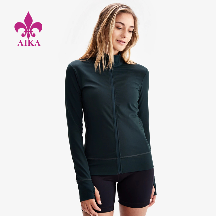 Best Price on  Plain Tracksuits - New Stylish Women Gym Clothes Slim Fit Thumb holes Sports Yoga Cardigan Jacket – AIKA