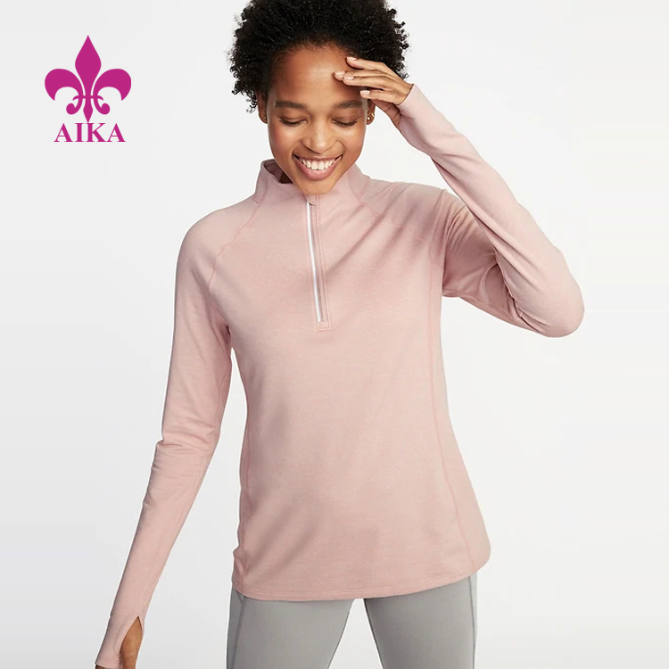 100% Original Factory T Shirts Supplier - Best selling casual regular fit lightweight 1/3 zip front gym fitness wear yoga pullover hoodies for women – AIKA