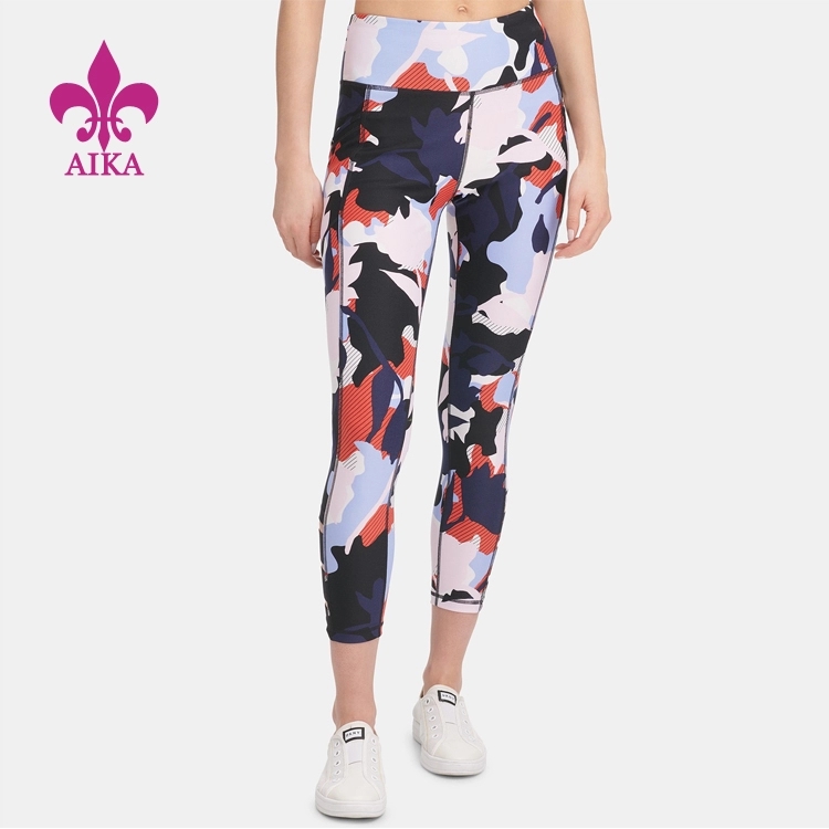 Hot selling high quality printing polyester spandex yoga leggings for women