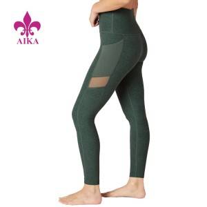 factory customized Sport Legging – Custom High Waist Four way stretch yoga sports gym legging with mesh pock – AIKA