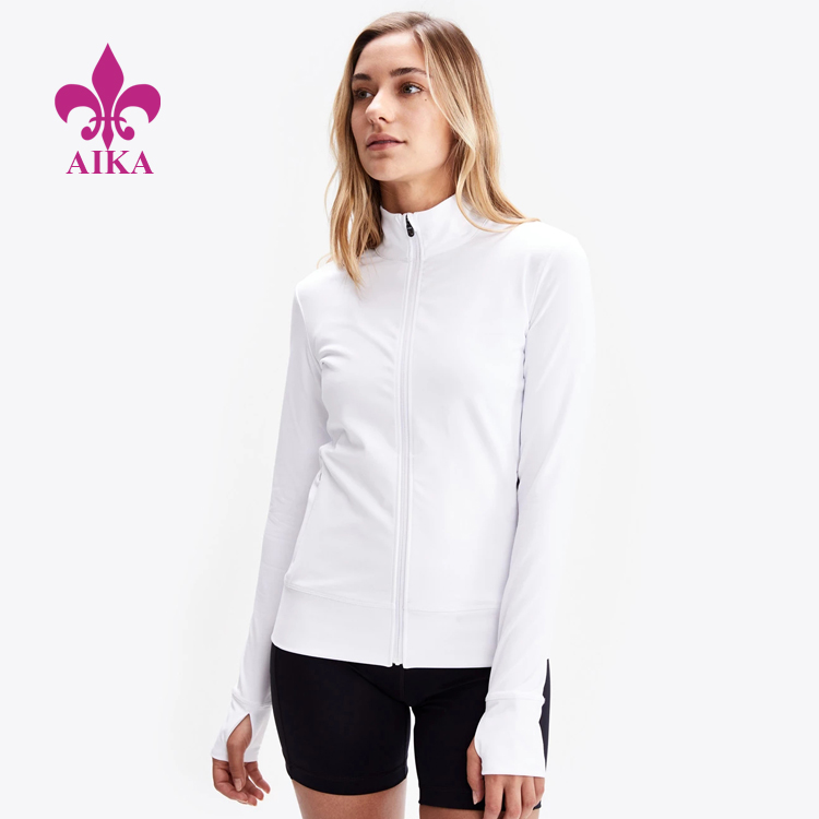 OEM/ODM Supplier Yoga Wear Manufacturer – Women Yoga Wear Slim Fit Quick Drying Thumbhole Breathable Comfort Sports Jacket – AIKA
