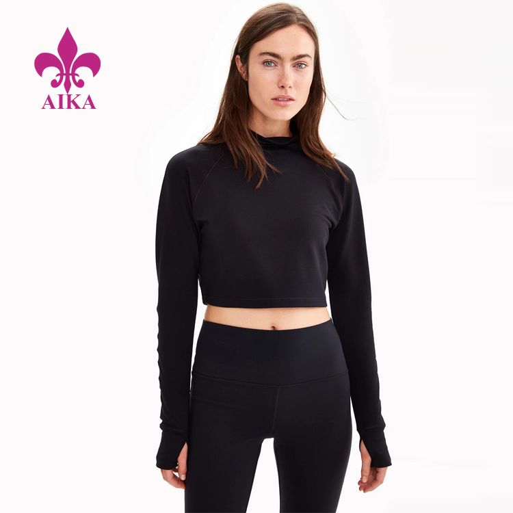 High Quality for Wholesale Singlets - High Quality Custom Women Yoga Wear High Neck Soft Comfortable Crop Long Sleeve Top – AIKA
