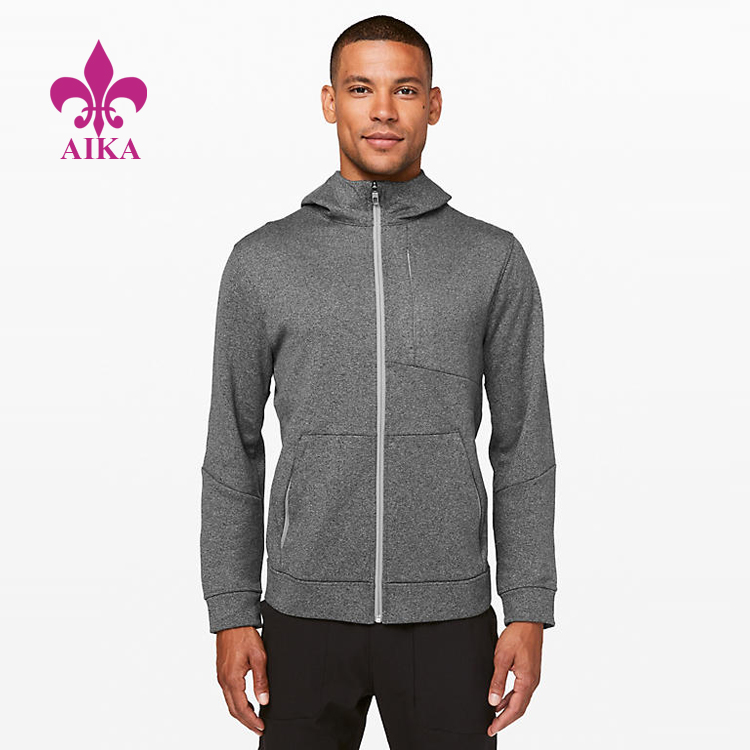 professional factory for Sport Trousers - Custom Sports Wear Fleece Sweat Zip Chest Pocket Hoodie Jacket Sports Sweatshirt – AIKA