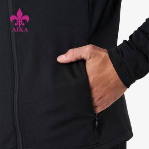 High quality OEM sportswear custom fashional plaid fleece men full zipper jacket with thumb hole