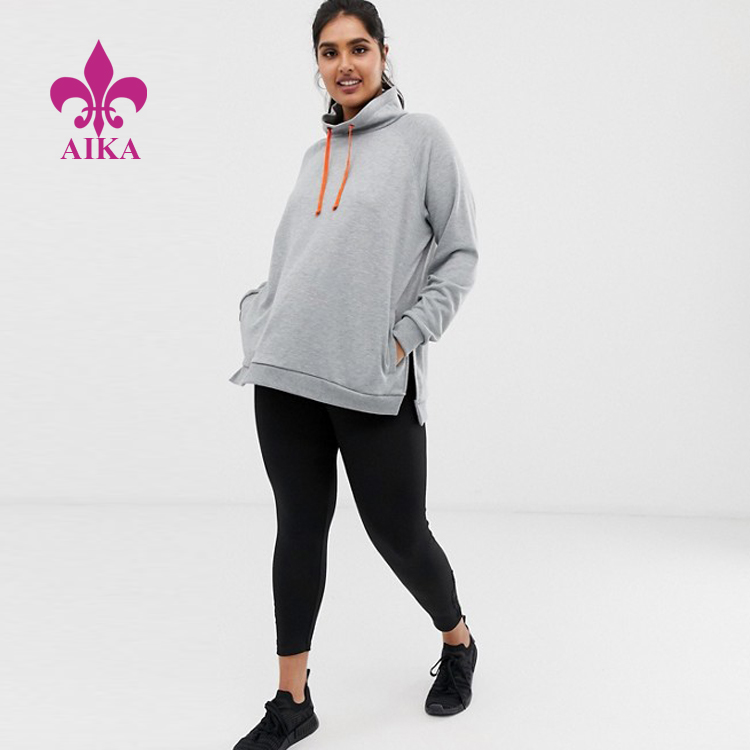 Factory wholesale Gym Wear - Wholesale Custom Soft Touch Plus Size Loose Fit Women Pullover Sports Sweat Hoodie – AIKA