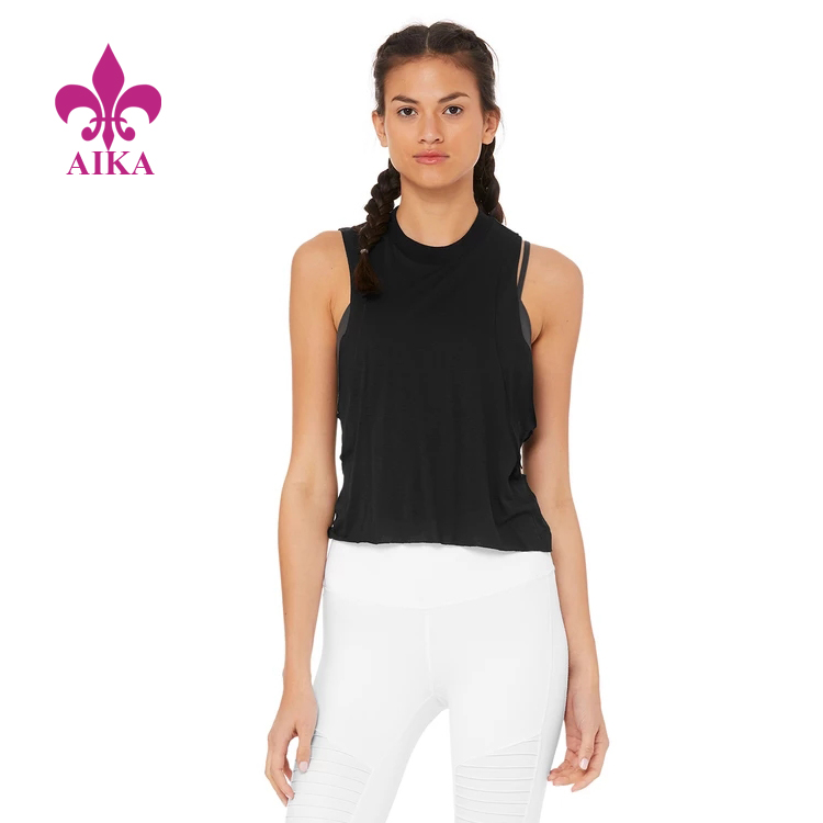 factory customized Fitness Wear Supplier - Fashion Women Yoga Wear Sexy Beauty Back Modern Double Layer Sports Gym Tank Top – AIKA