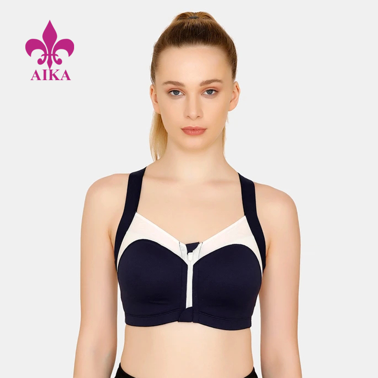 Reasonable price Women Pants - New Custom Design Front Zip Compression Rib Movement High Impact Padded Sports Bra – AIKA