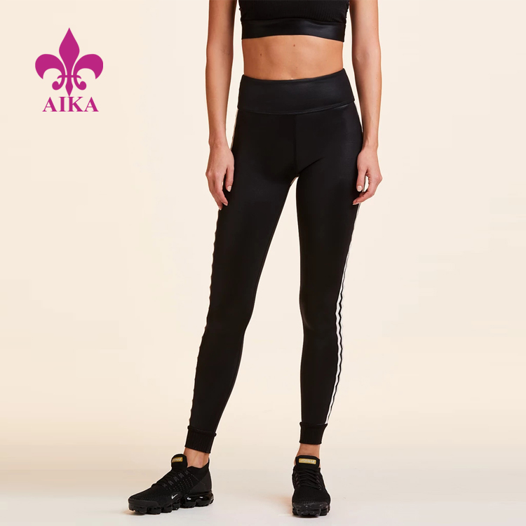 Factory supplied Yoga Legging Manufacturer – High Quality Custom Women Sports Wear Slim Fit Zig Zag Trimming Yoga Sports Leggings – AIKA