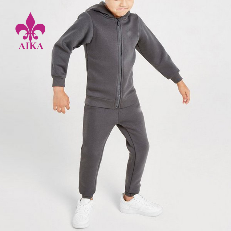 Short Lead Time for Yoga Fitness Set - Wholesale Children Sports Suits Gym Wear High quality Custom fleece knitted boy running Tracksuits – AIKA