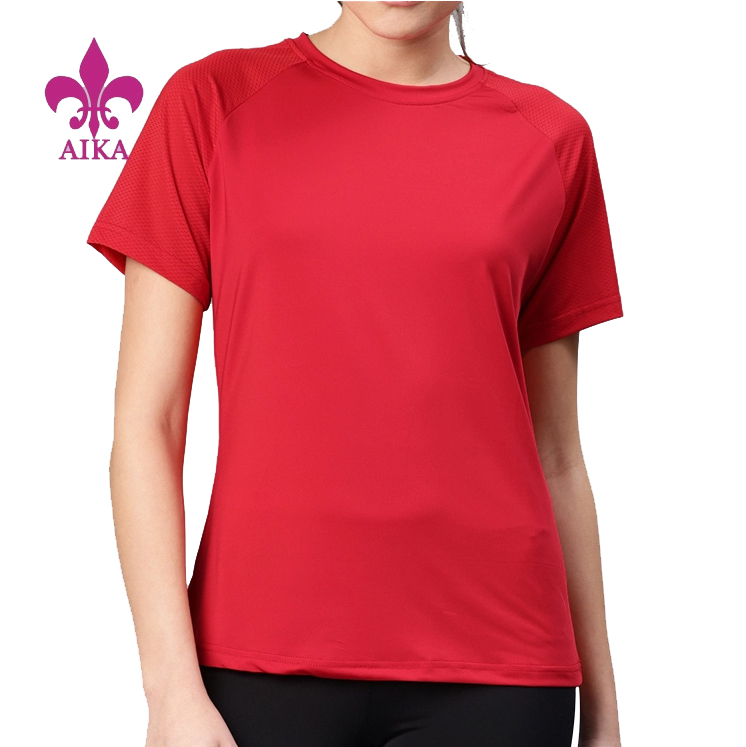 Wholesale Hight Quality  OEM Short Sleeve Clothes Speed Dry Breathable Fitness Tshirt Women